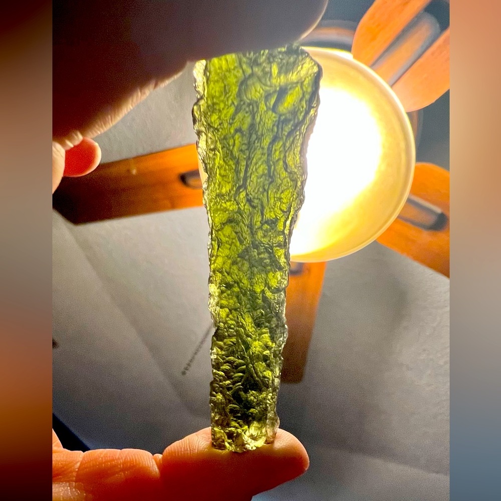 VERY RARE VERY LARGE MOLDAVITE ANGEL CHIME 20.9 grams!!! Whoa!